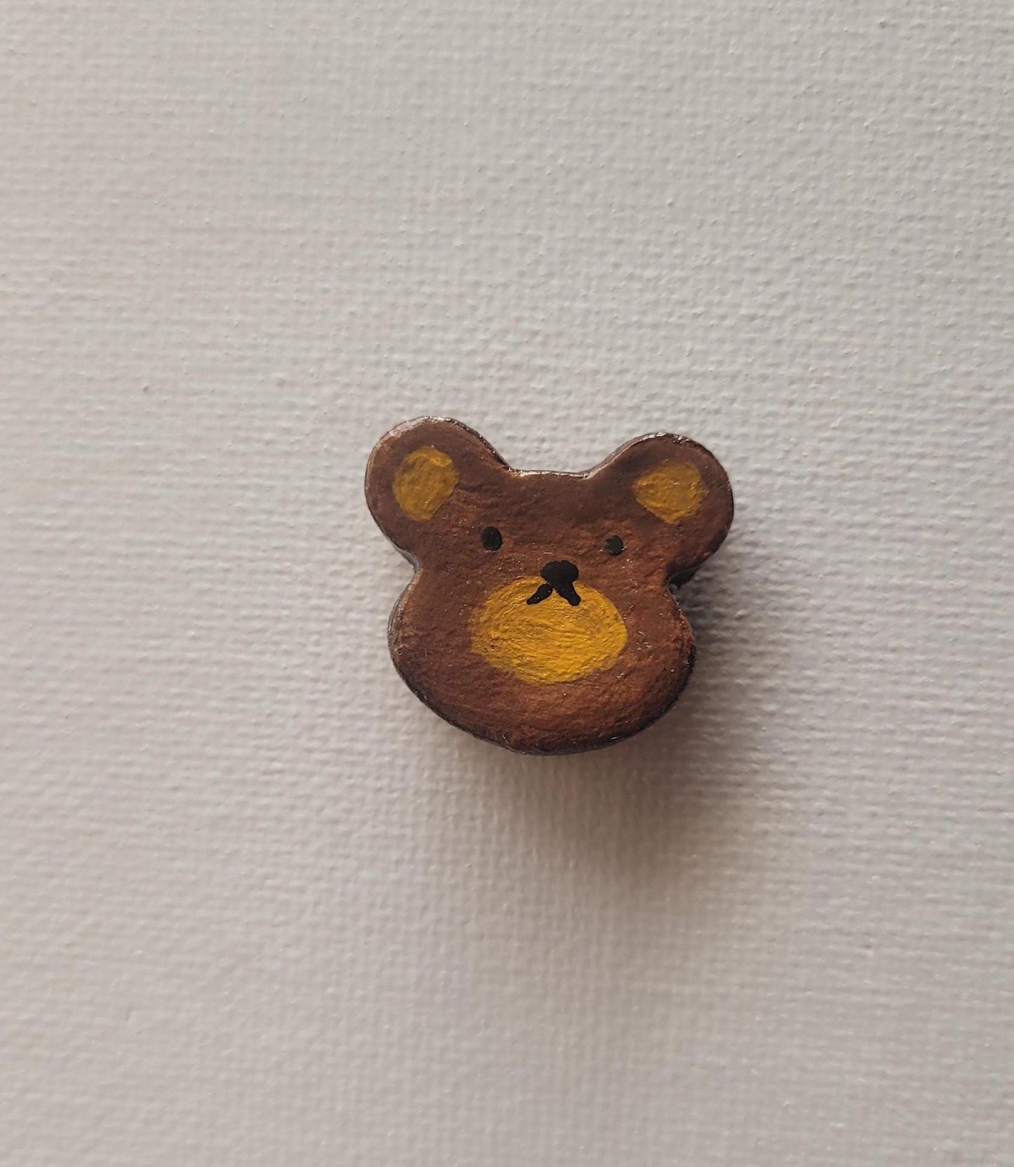 Air Dry Clay Brown Bear Pin