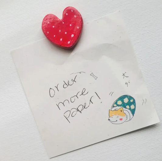 Air Dry Clay Polka Dot Heart Magnet Magnets & Pins