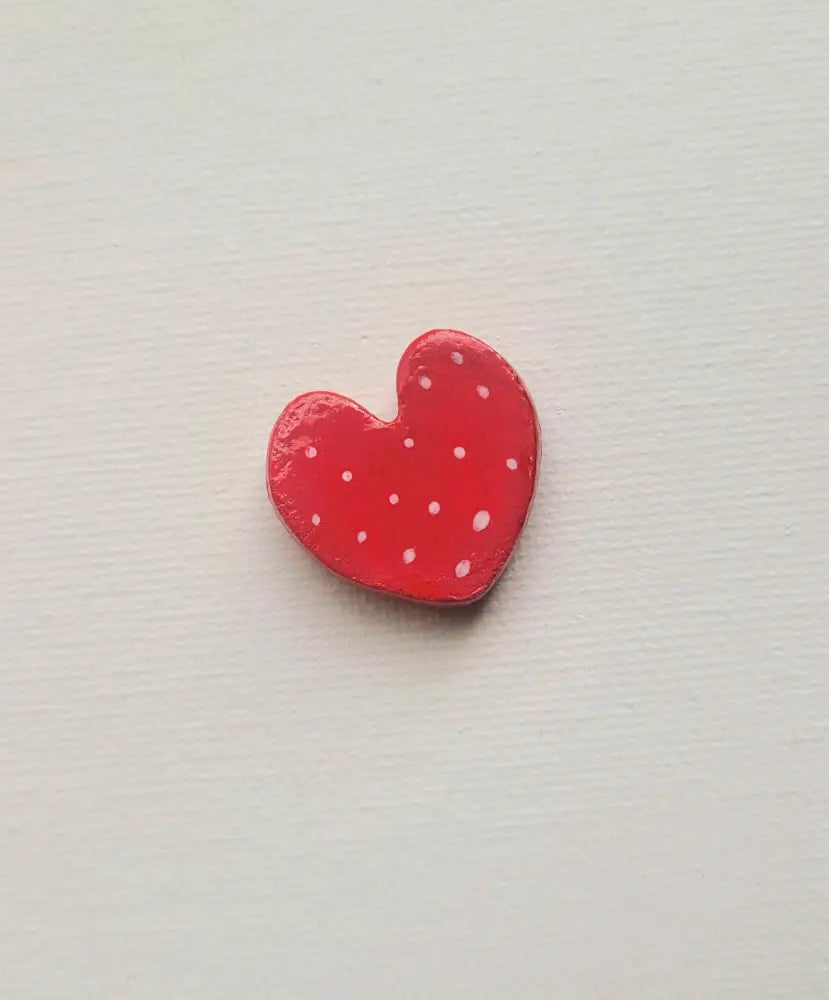Air Dry Clay Polka Dot Heart Clay Pin Magnets & Pins