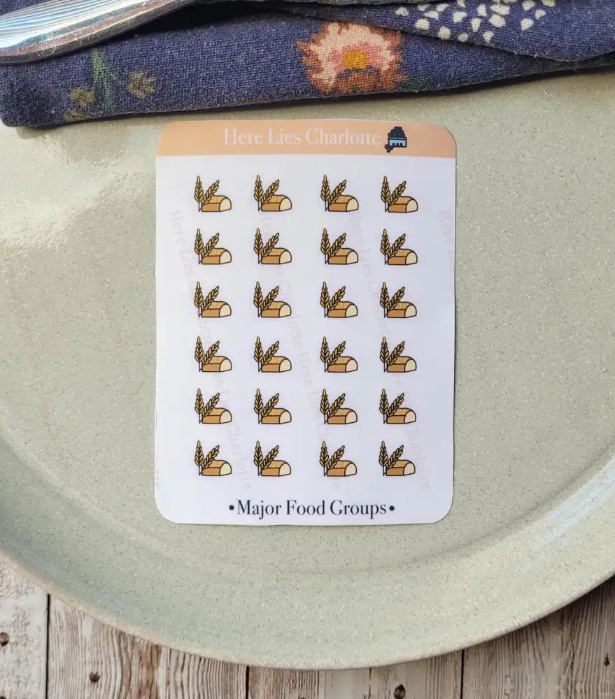 Meal Planning Sticker Set A. Grains & Carbs Stickers