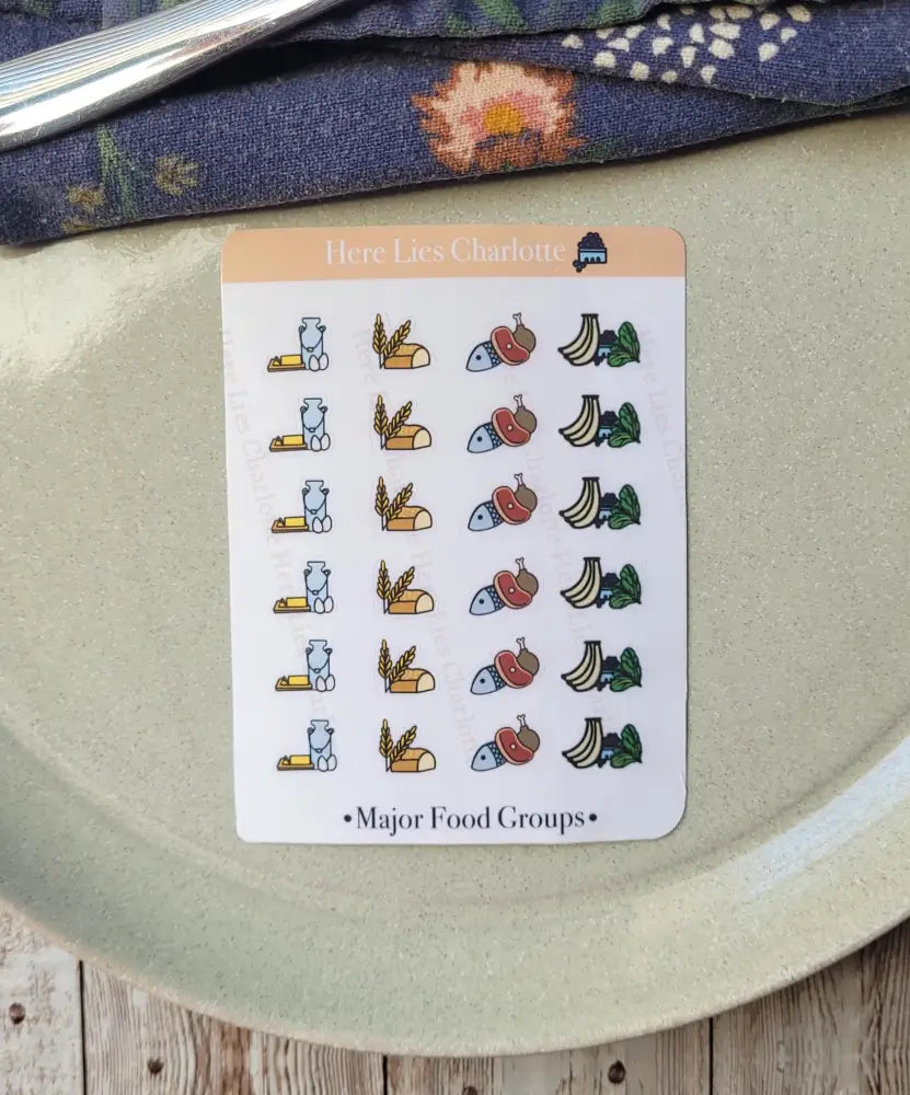 Meal Planning Sticker Set E. Assorted sheet Stickers