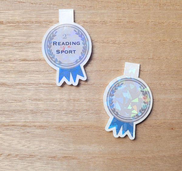 Front and back of Silver Reading is a Sport Bookmark.