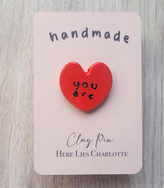 Air Dry Clay You Are Loved Heart Magnet