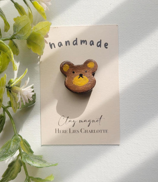Air Dry Clay Brown Bear Magnet