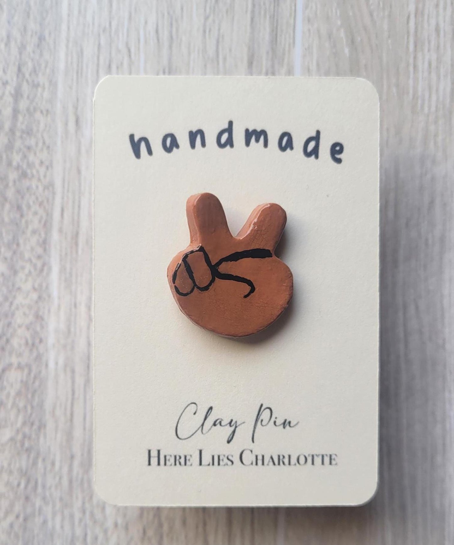 Air Dry Clay Dark Peace Hand Magnet