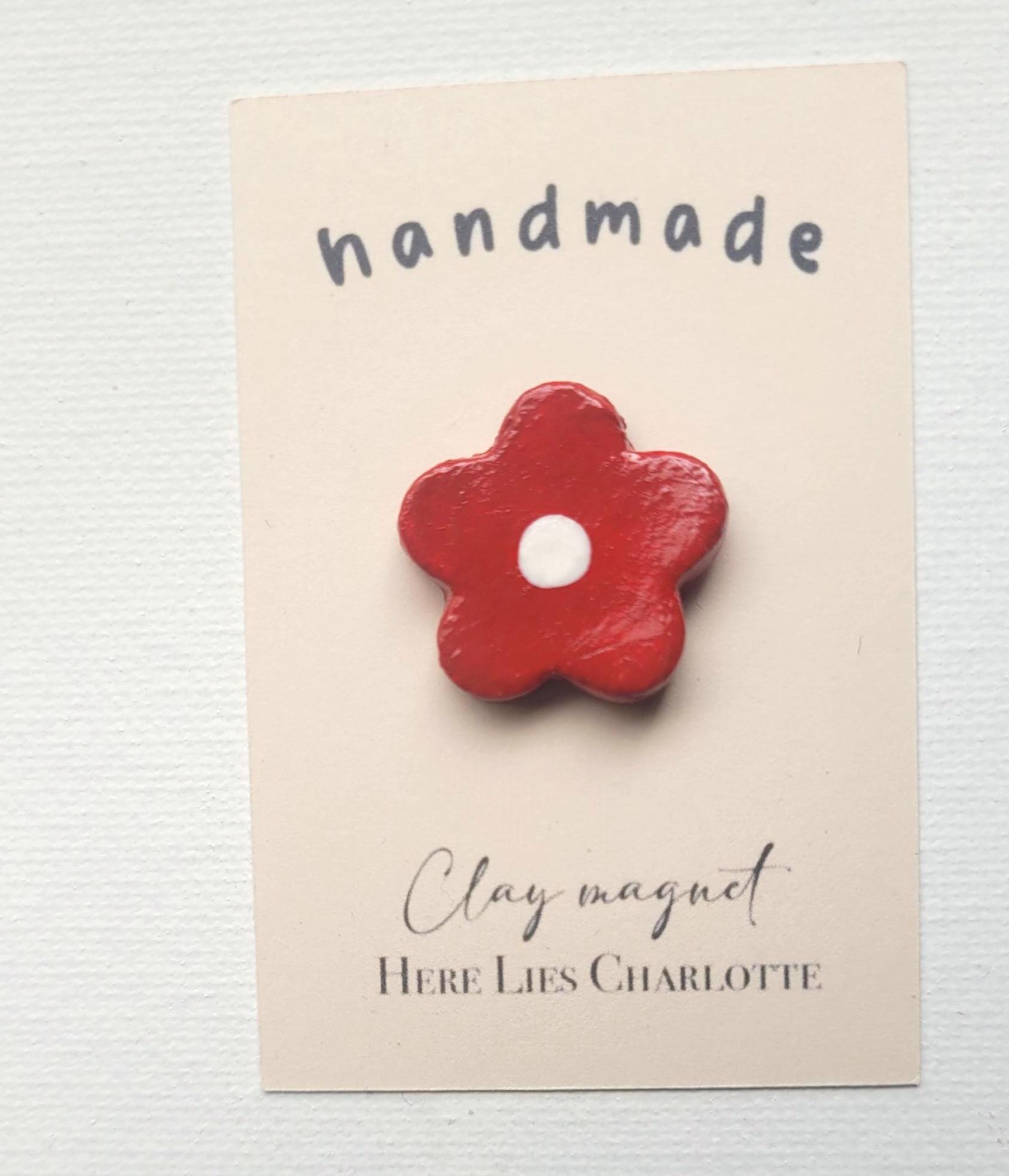 Air Dry Clay Red Magnet