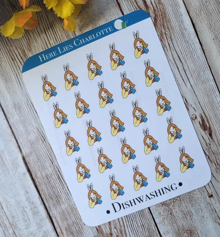 Dish Washing Sticker Set A: Cups Stickers