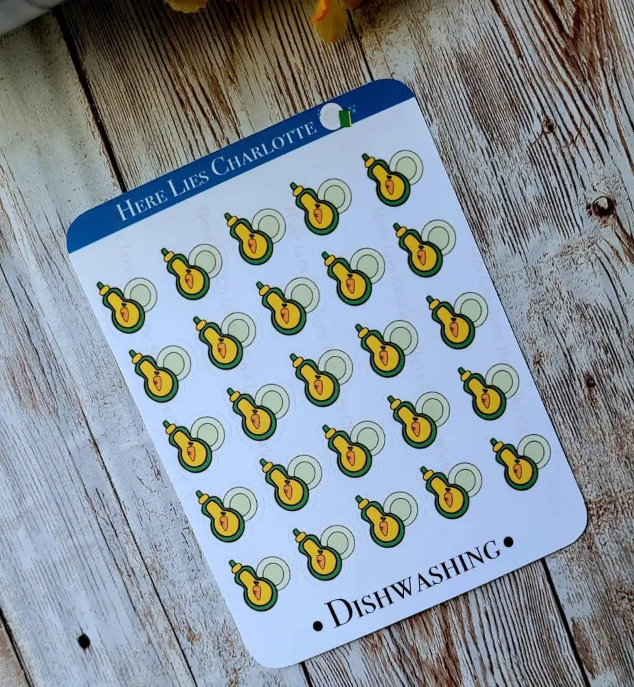 Dish Washing Sticker Set C: Detergent Stickers