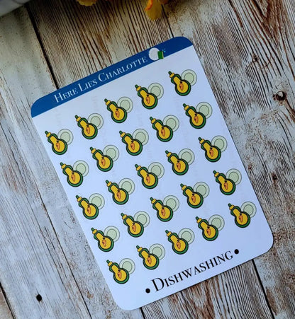 Dish Washing Sticker Set C: Detergent Stickers