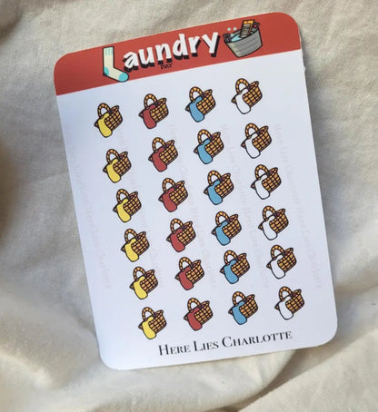 Laundry Day Stickers Pack A: Laundry Baskets Stickers