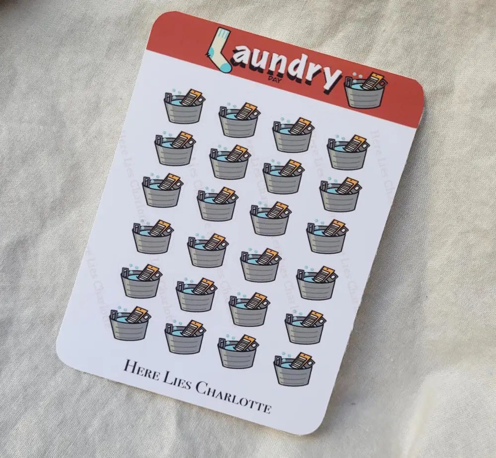 Laundry Day Stickers Pack C: Washing Tub Stickers