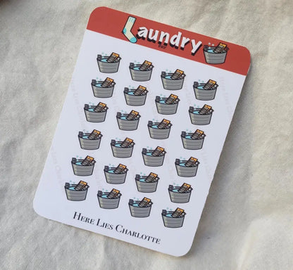 Laundry Day Stickers Pack C: Washing Tub Stickers