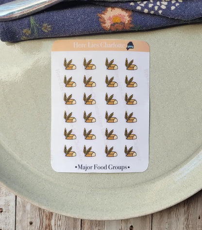 Meal Planning Sticker Set A. Grains & Carbs Stickers